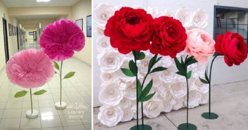Aprende a crear estas gigantescas y hermosas flores de papel