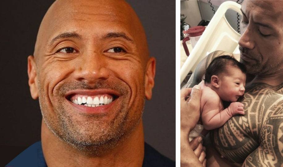 La roca se vuelve padre a los 45 años y enseña fotos con su bebé