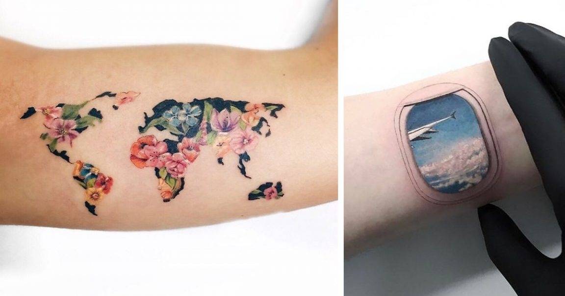 27+ tatuajes de viajero que te motivarán a hacer la maleta y coger un avión