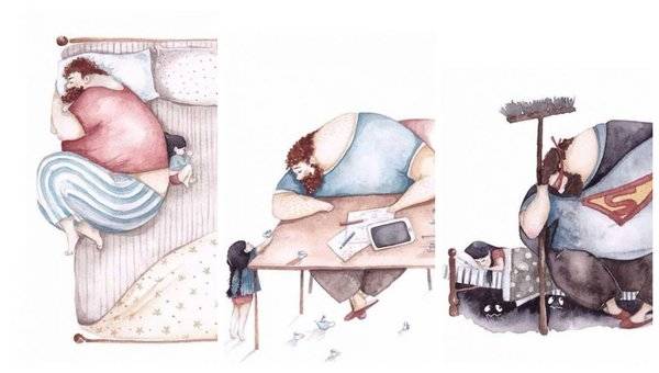 Las hermosas ilustraciones que muestran el amor entre padres y sus pequeñas h..