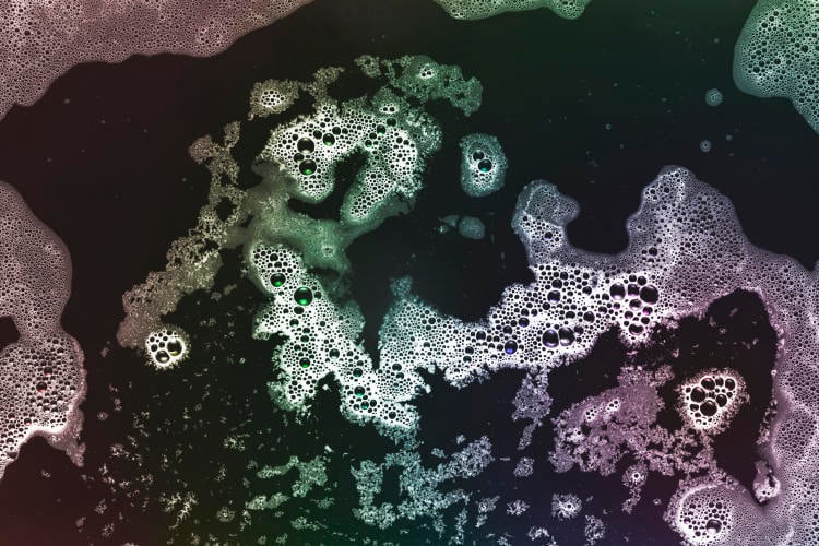 multicolored foam water multicolored foam water