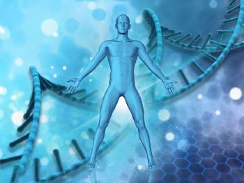 3d medical background with male figure dna strands background_1048 7515